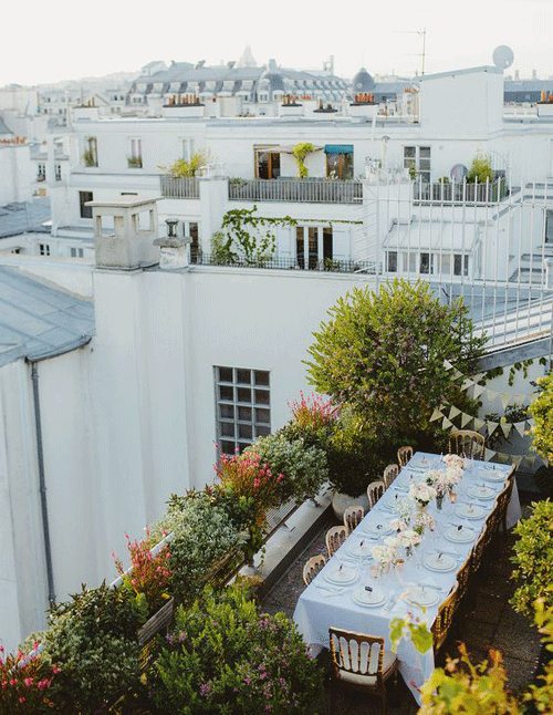 paris roof wedding in the city