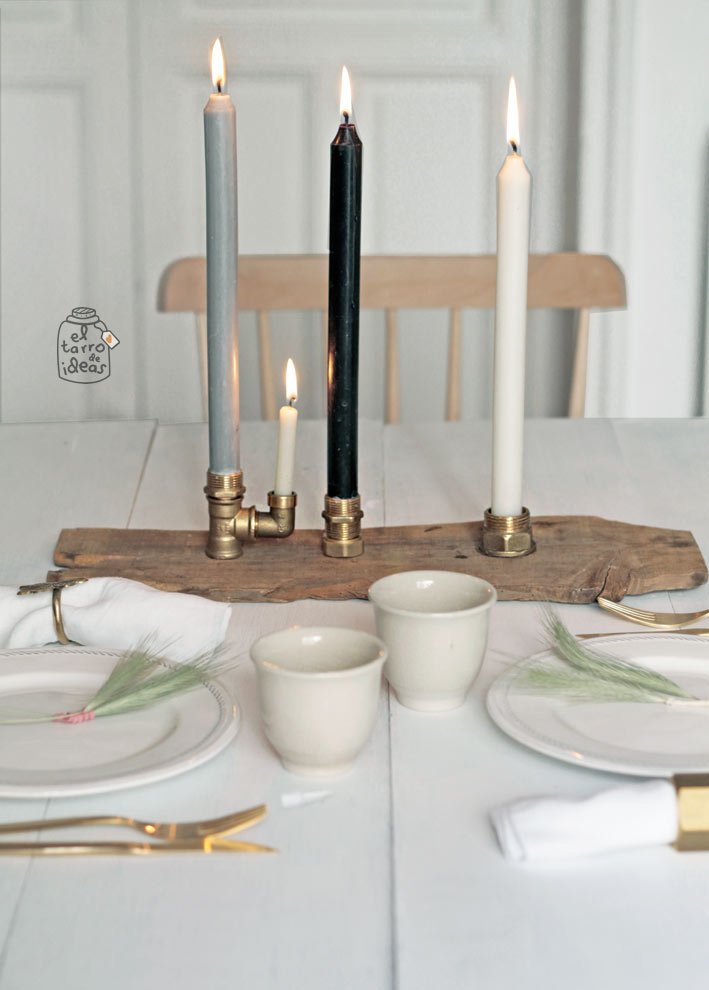 Tarro diy: un candelabro precioso por menos de 10 euros el tarro ... DIY Ideas Candelabros
