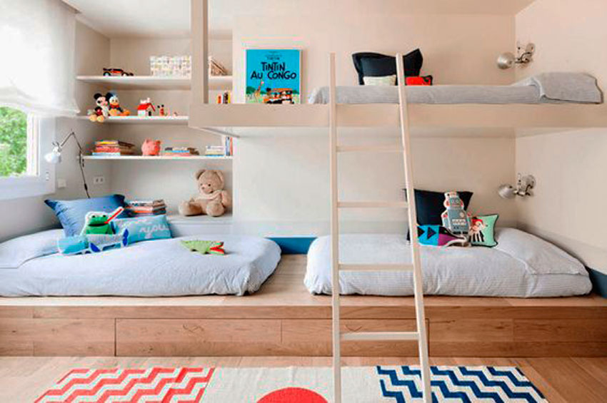 dormitorio infantil, literas, cama niño, habitacion hermanos, inspiracion, decoracion, hogar