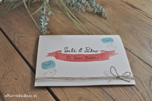 invitación boda rústica