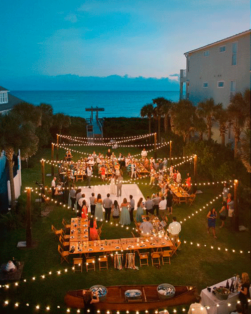 outdoor wedding by the sea