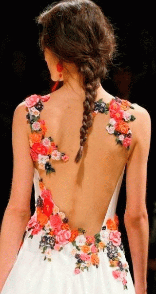 vestido de novia bordado flores
