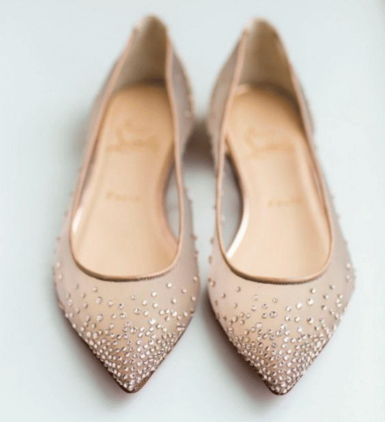 zapatos de novia planos pude pedrería