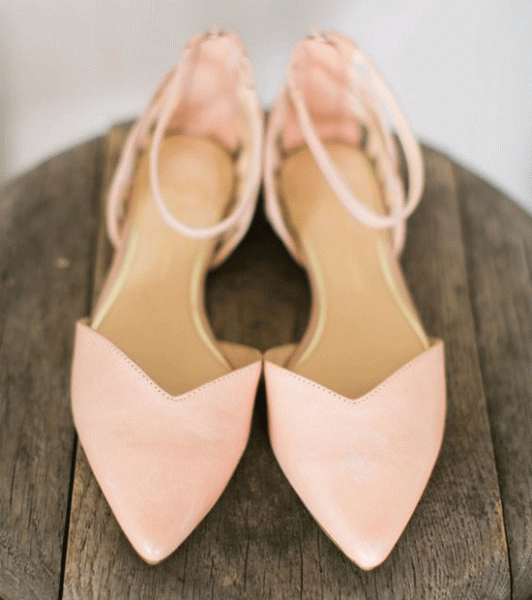 wedding flat pink shoes