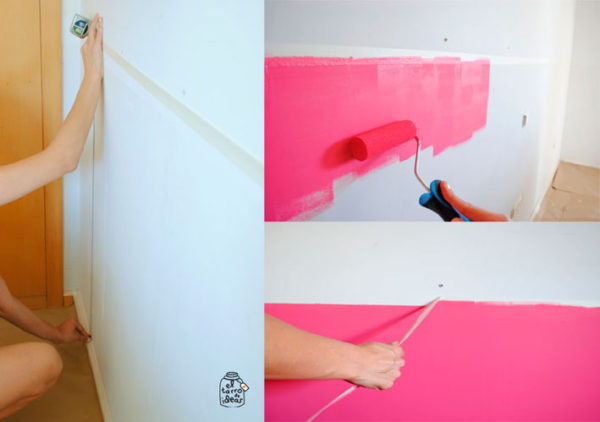habitacion infantil kids rosa diy pintura decoracion
