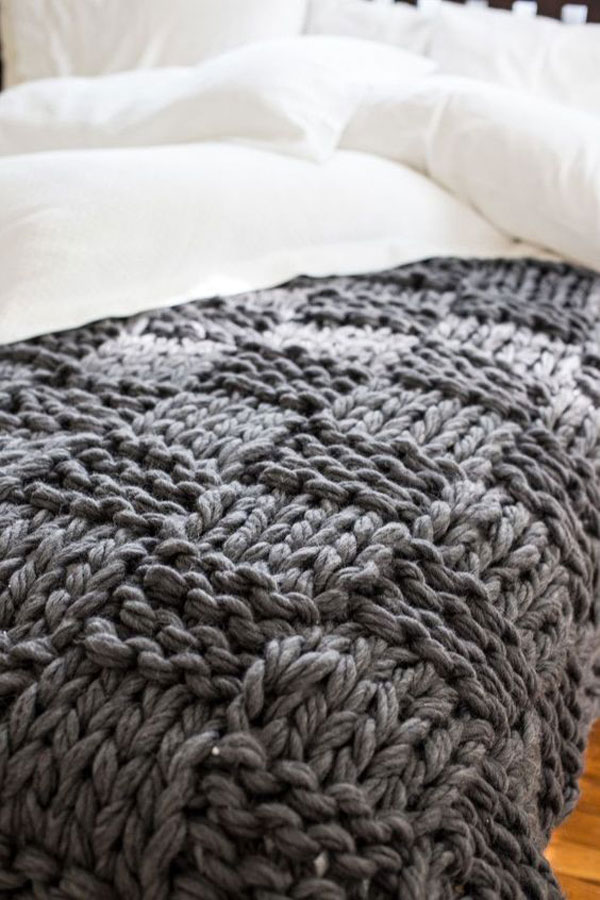mantas tendencias decor interior inspiración tejer tricot punto gordo 