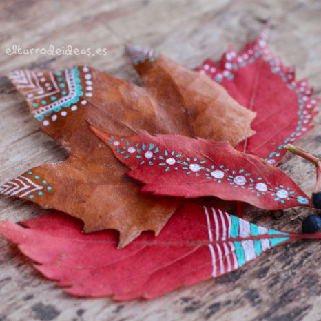 hojas secas, creatividad, actividades al aire libre, planes con niños, handmade, diy, pintar, dibujar