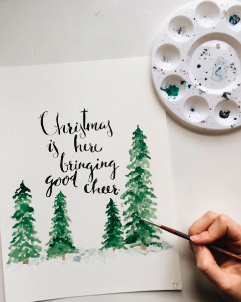 postales, navidad, tarjetas de navidad, navideño, envolver regalos, etiquetas, postales, acuarelas, handmade